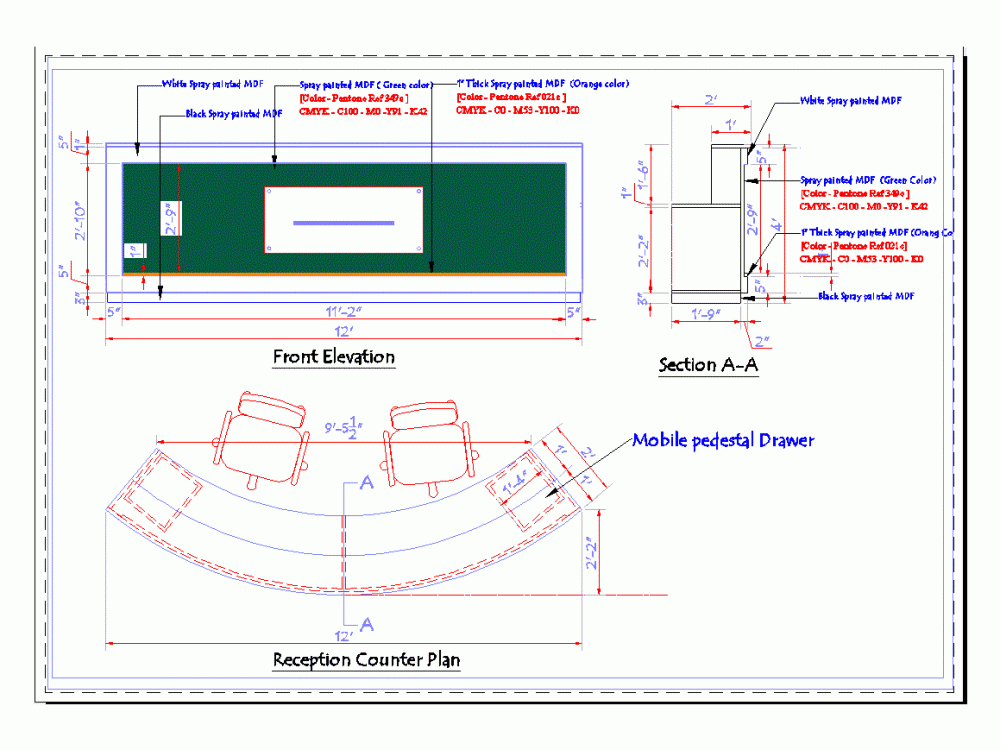 Reception Table DWG Block For AutoCAD Designs CAD