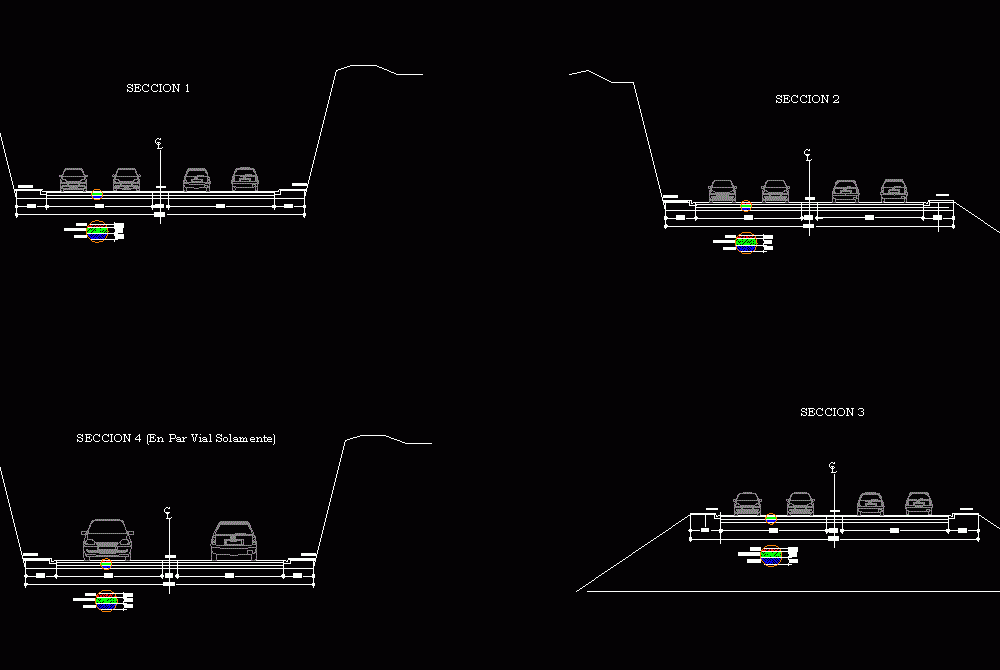 Sections Type Road Dwg Section For Autocad Designs Cad