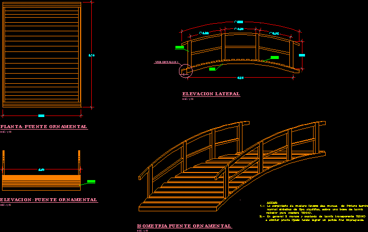 Wooden Bridge Gangplank DWG Block For AutoCAD Designs CAD