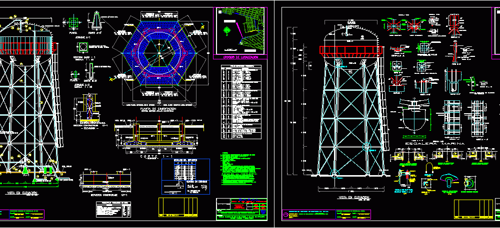 Elevated Tank DWG Detail For AutoCAD Designs CAD