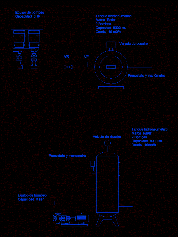 Hydropneumatic Tank Dwg Block For Autocad Designs Cad