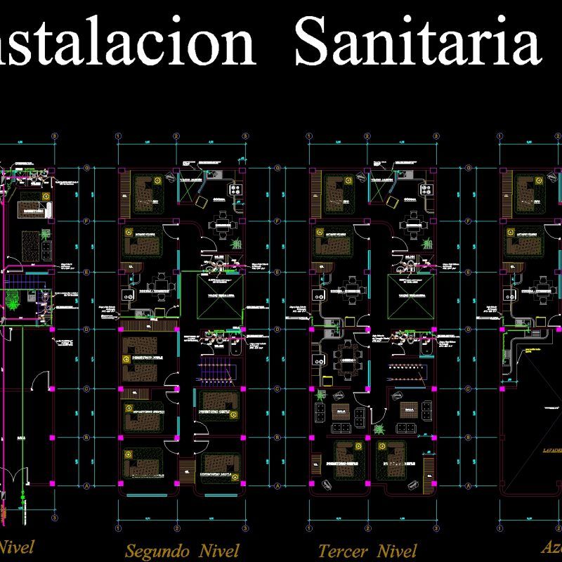 Sanitary Installation Dwg Block For Autocad Designs Cad