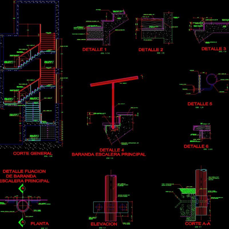 Ferro Concrete Stair Details DWG Detail For AutoCAD Designs CAD