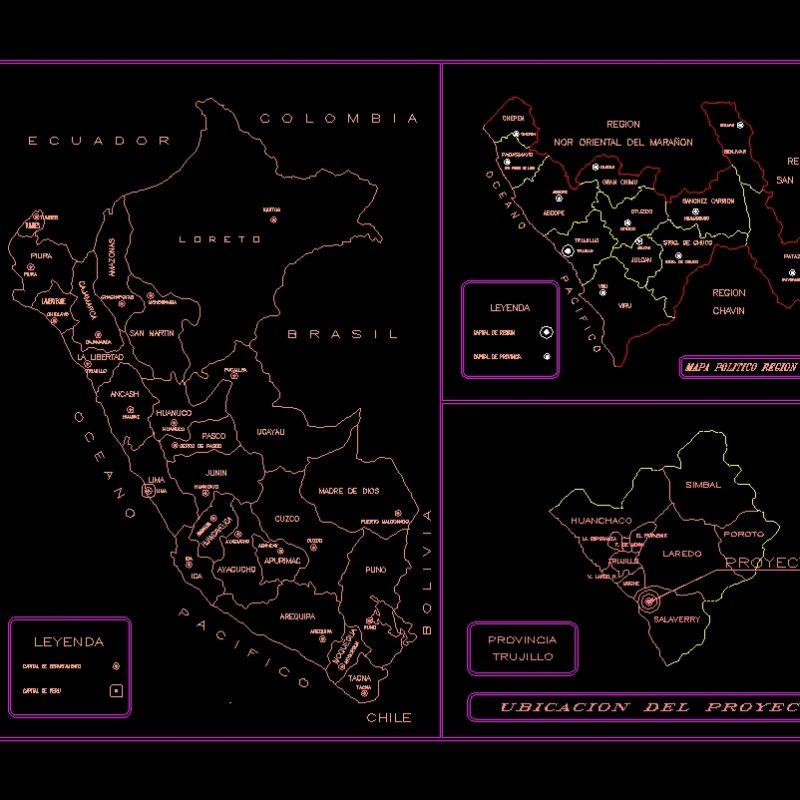 Peru Map DWG Block For AutoCAD Designs CAD