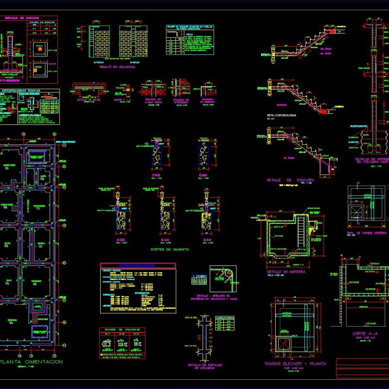 Cimentacion Housing Dwg Detail For Autocad Designs Cad