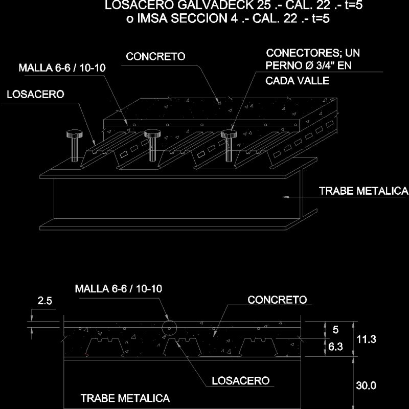 Losacero Details DWG Detail For AutoCAD Designs CAD