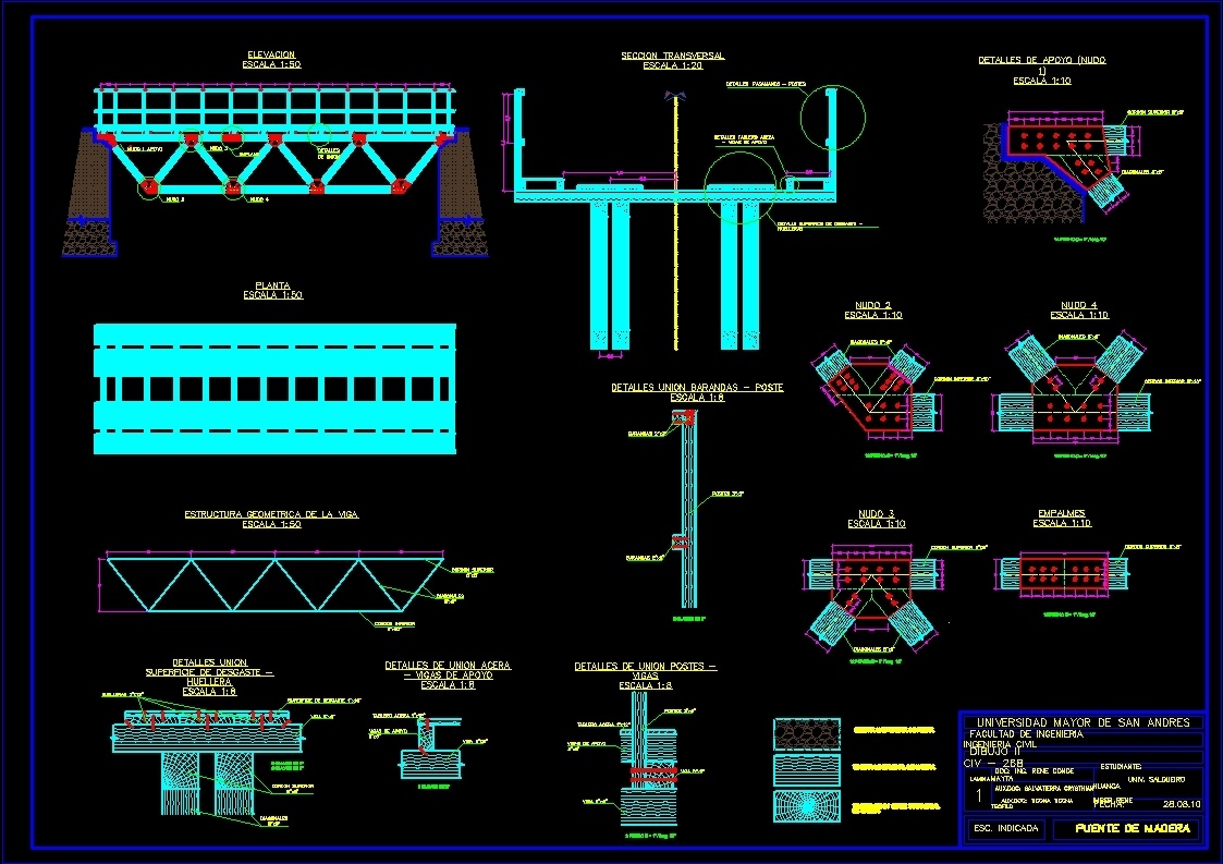 Wooden Bridge DWG Block For AutoCAD Designs CAD