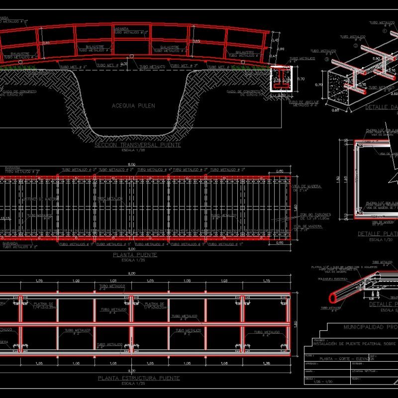 Bridge Pedestrian Dwg Detail For Autocad Designs Cad