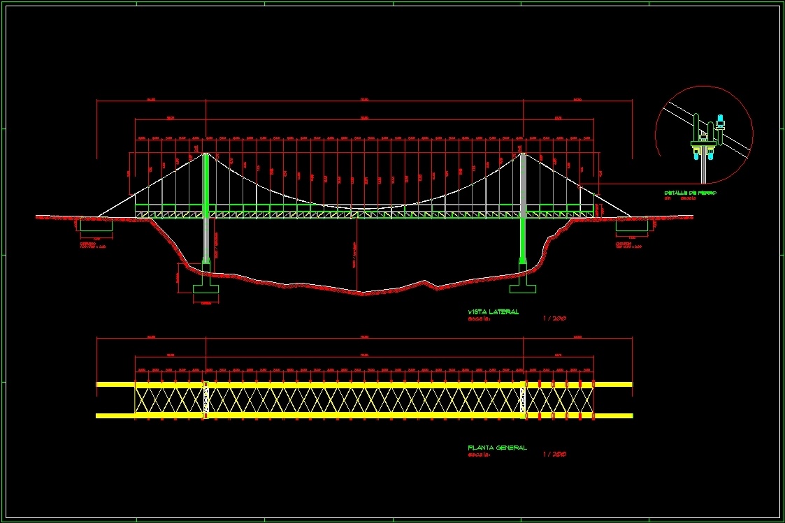 Hanging Bridge DWG Section For AutoCAD Designs CAD