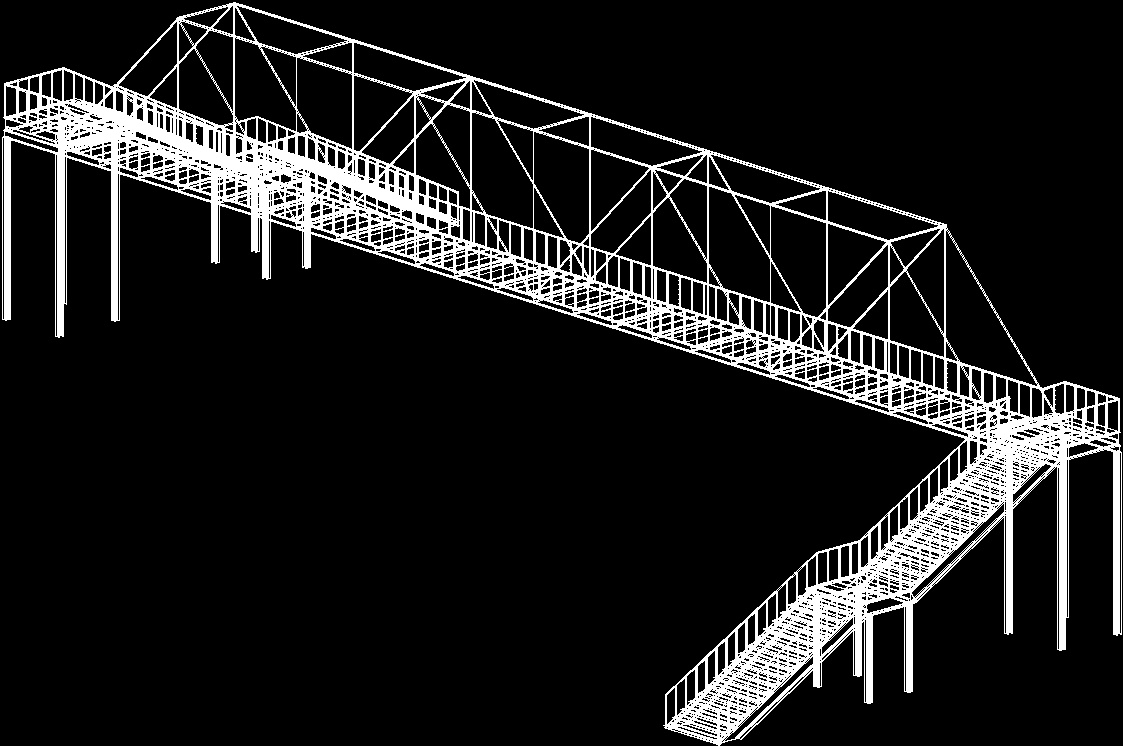 Steel Pedestrian Bridge 3d Drawing In Dwg File Cadbul Vrogue Co