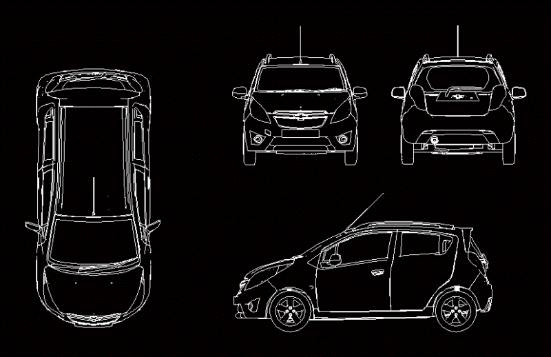 2011 Chevrolet Spark Lt DWG Block for AutoCAD