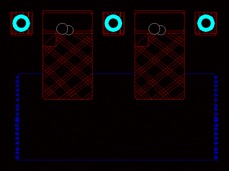 2 Bedrooms DWG Block for AutoCAD