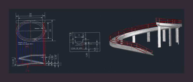 And Footbridge 3D DWG Model for AutoCAD