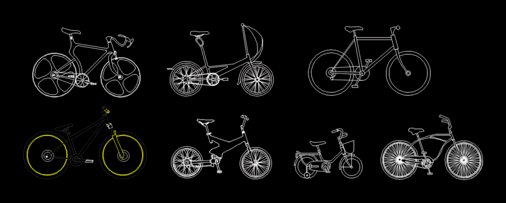 Bicycles 2D DWG Model for AutoCAD