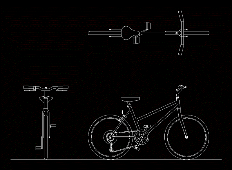 Bike 2D DWG Block for AutoCAD