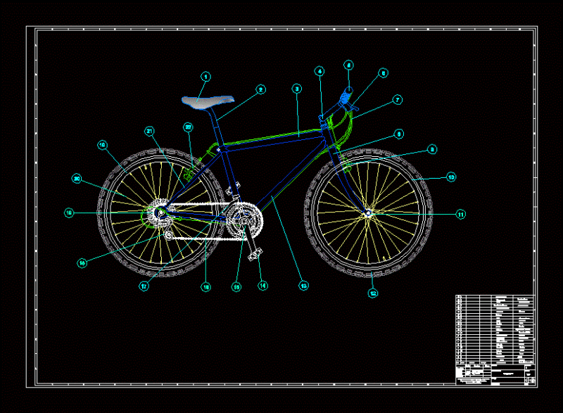 Bike Set 2D DWG Block for AutoCAD