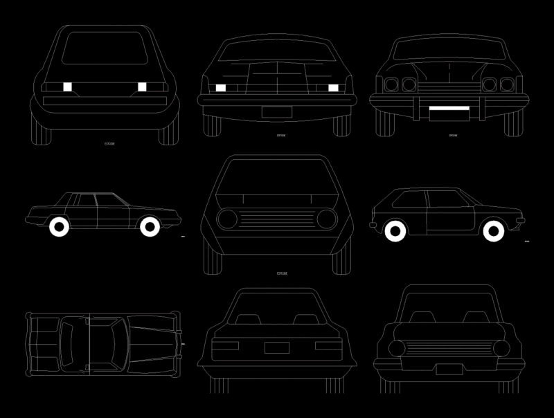 Car 2D DWG Plan for AutoCAD