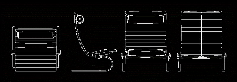 Chair 2D DWG Elevation for AutoCAD