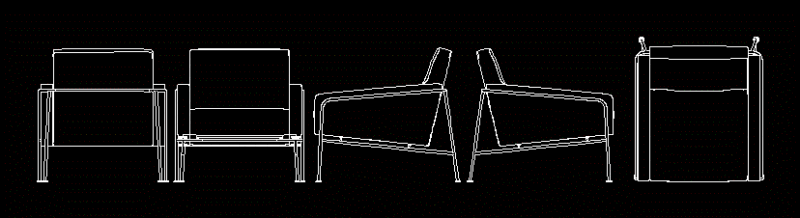 Chairs 2D DWG Elevation for AutoCAD