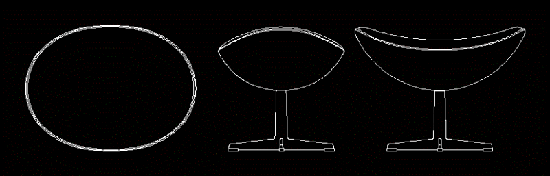 Egg Chair 2D DWG Elevation for AutoCAD