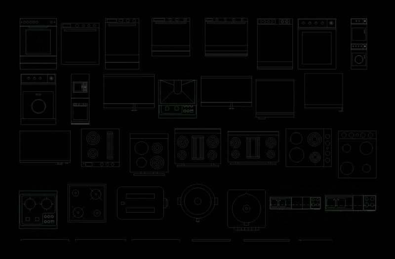 Kitchens 2D DWG Model for AutoCAD