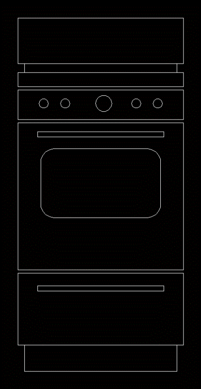 Stove 2D DWG Elevation for AutoCAD