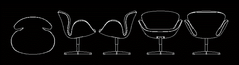 Swan Chair 2D DWG Elevation for AutoCAD