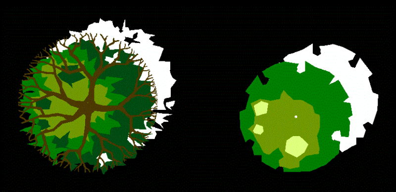 3 Planes Tree DWG Block for AutoCAD