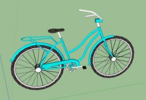 Blue Bicycle Classic 3D SKP Model for SketchUp • Designs CAD