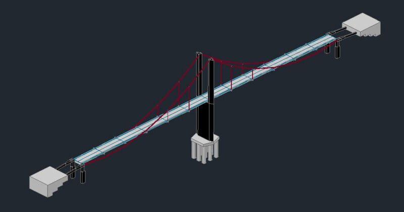 Bridge 3D DWG Model for AutoCAD