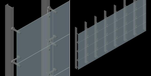 Curtain Wall 3D DWG Model for AutoCAD Designs CAD