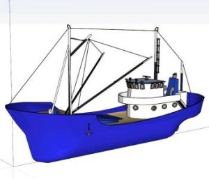 Fishing Boat 3D SKP Model for SketchUp • Designs CAD