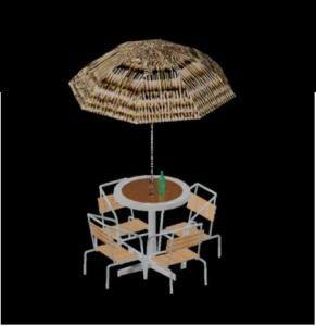 Garden Table With Chair And Table 3D DWG Model for AutoCAD