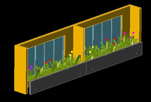 Garden Window 3d Dwg Model For Autocad, Garden Window Designs