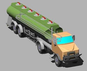 Gas Tank Truck 3D DWG Model for AutoCAD