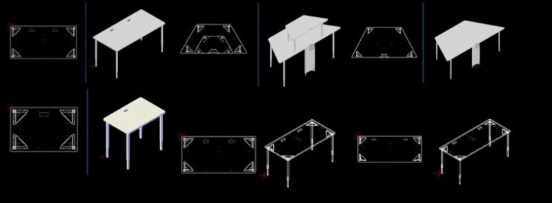 Tables 3D DWG Model for AutoCAD