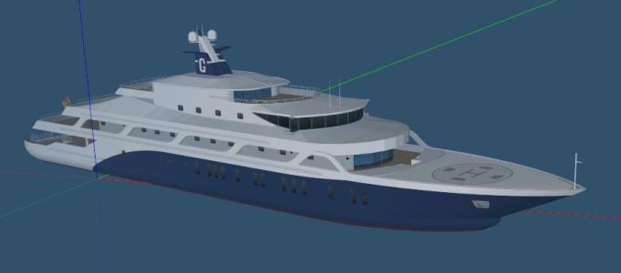 yacht in sketchup