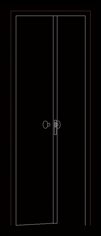 70cm Wide Door, Seen From Behind DWG Block for AutoCAD