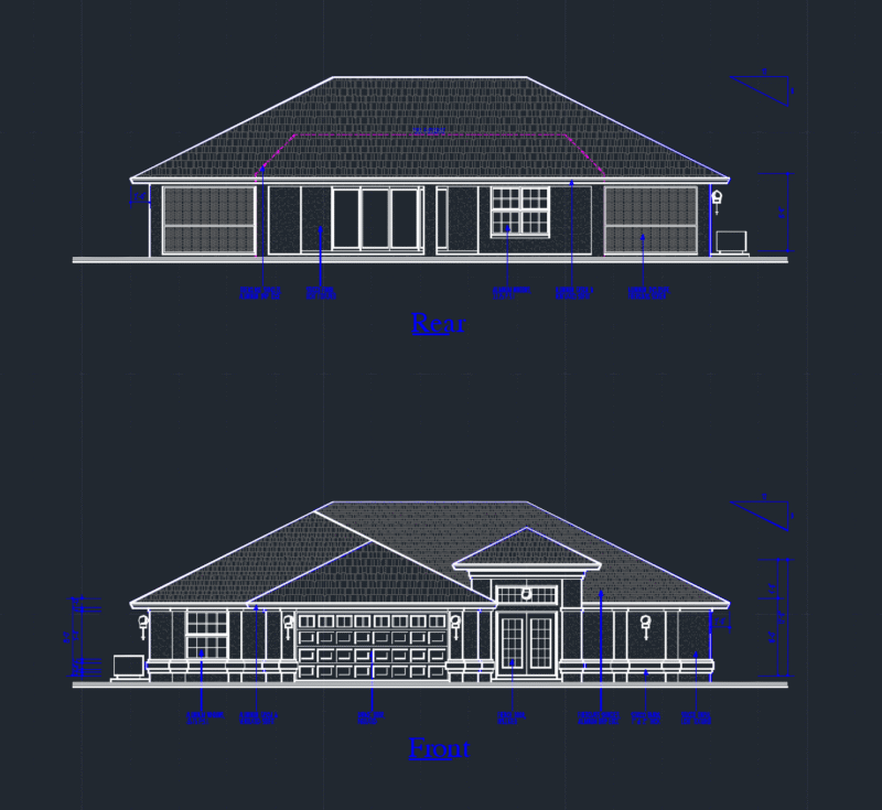 One Storey 3600 sq ft House w/ Shop Plan