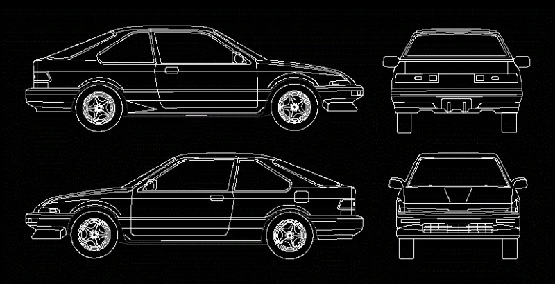 Acura Integra 3 Doors DWG Plan for AutoCAD