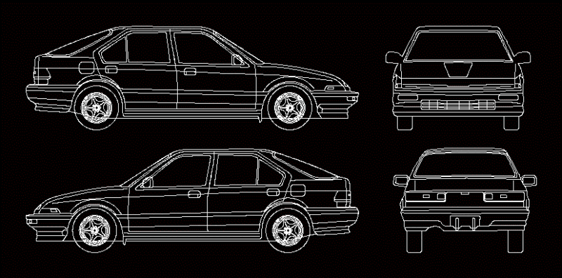 Acura Integra 5 Door 1989 DWG Plan for AutoCAD
