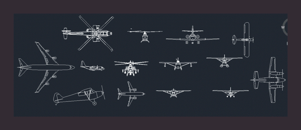 Aircraft DWG Block for AutoCAD