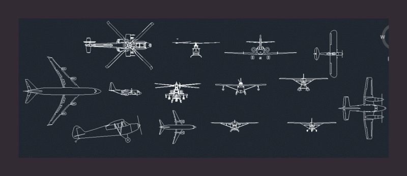 Aircraft DWG Block for AutoCAD