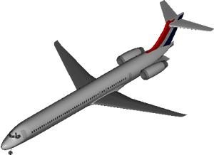 Airplane Md 90 DWG Plan for AutoCAD