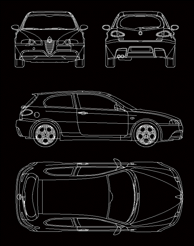 Alfa Romeo Gta 2003 DWG Block for AutoCAD
