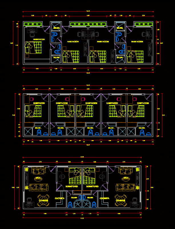 Alternatives For Distribution Of Rooms DWG Plan for AutoCAD