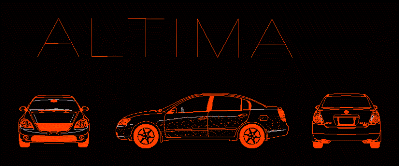 Altima Car DWG Elevation for AutoCAD