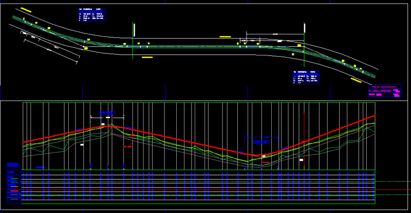 Altimetry And Planimetry 3km Of Route DWG Block for AutoCAD