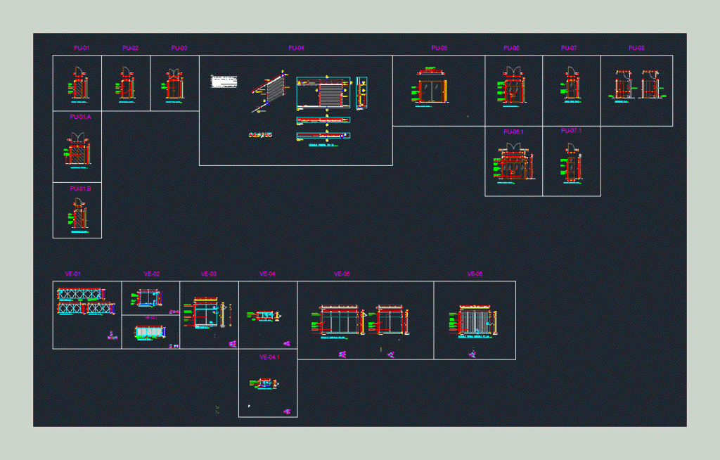 Aluminium Doors And Windows DWG Detail for AutoCAD