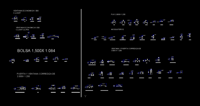 Aluminium Profiles – Windows DWG Block for AutoCAD